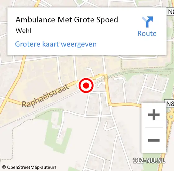 Locatie op kaart van de 112 melding: Ambulance Met Grote Spoed Naar Wehl op 17 maart 2024 11:19