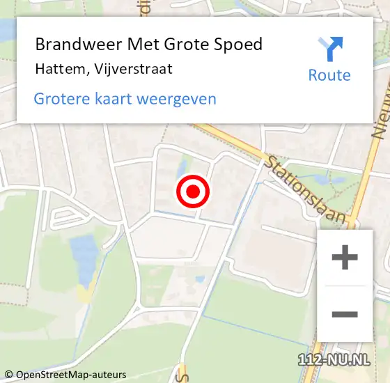 Locatie op kaart van de 112 melding: Brandweer Met Grote Spoed Naar Hattem, Vijverstraat op 17 maart 2024 11:45