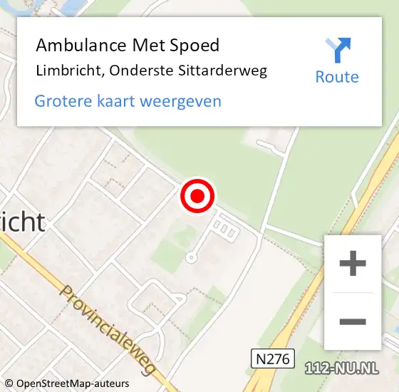 Locatie op kaart van de 112 melding: Ambulance Met Spoed Naar Limbricht, Onderste Sittarderweg op 29 september 2014 12:51