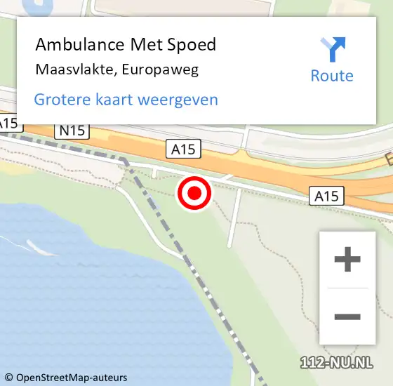 Locatie op kaart van de 112 melding: Ambulance Met Spoed Naar Maasvlakte, Europaweg op 17 maart 2024 12:15