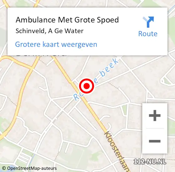 Locatie op kaart van de 112 melding: Ambulance Met Grote Spoed Naar Schinveld, A Ge Water op 29 september 2014 12:53