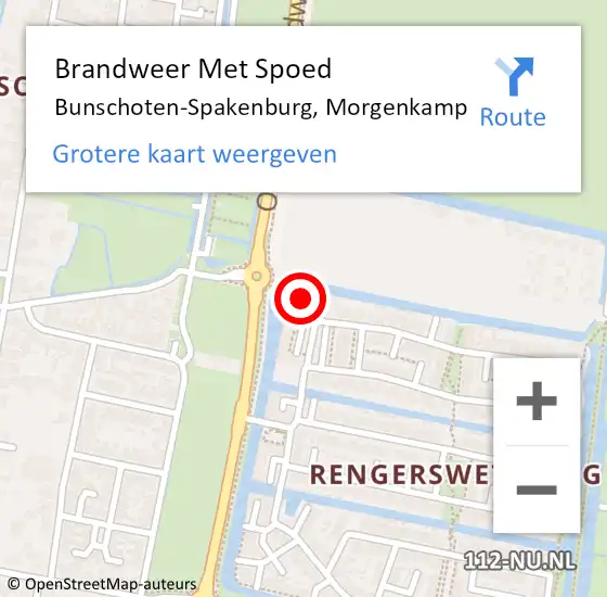 Locatie op kaart van de 112 melding: Brandweer Met Spoed Naar Bunschoten-Spakenburg, Morgenkamp op 17 maart 2024 14:01