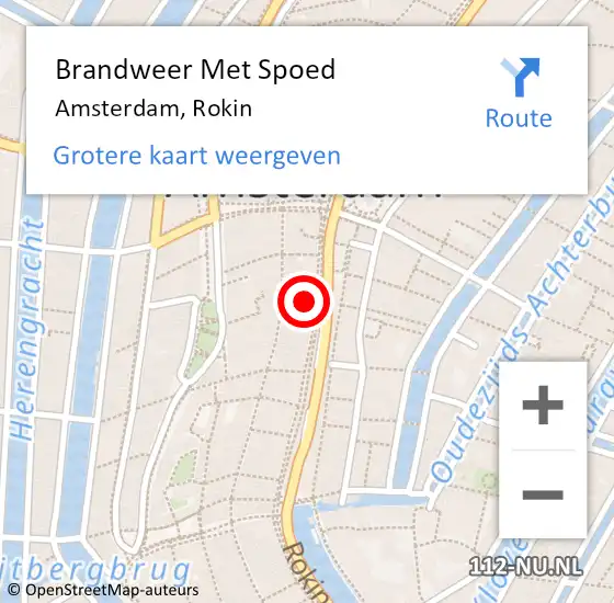 Locatie op kaart van de 112 melding: Brandweer Met Spoed Naar Amsterdam, Rokin op 17 maart 2024 14:20