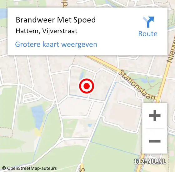 Locatie op kaart van de 112 melding: Brandweer Met Spoed Naar Hattem, Vijverstraat op 17 maart 2024 16:02