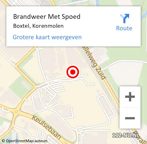 Locatie op kaart van de 112 melding: Brandweer Met Spoed Naar Boxtel, Korenmolen op 17 maart 2024 17:04