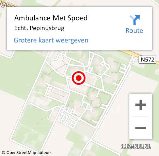 Locatie op kaart van de 112 melding: Ambulance Met Spoed Naar Echt, Pepinusbrug op 17 maart 2024 17:06