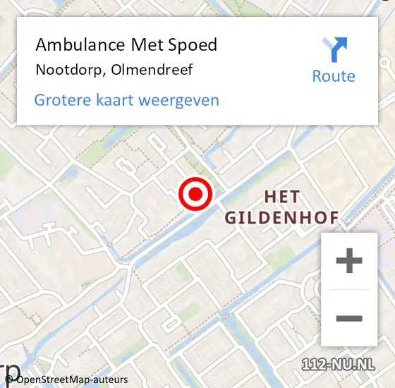 Locatie op kaart van de 112 melding: Ambulance Met Spoed Naar Nootdorp, Olmendreef op 17 maart 2024 17:15