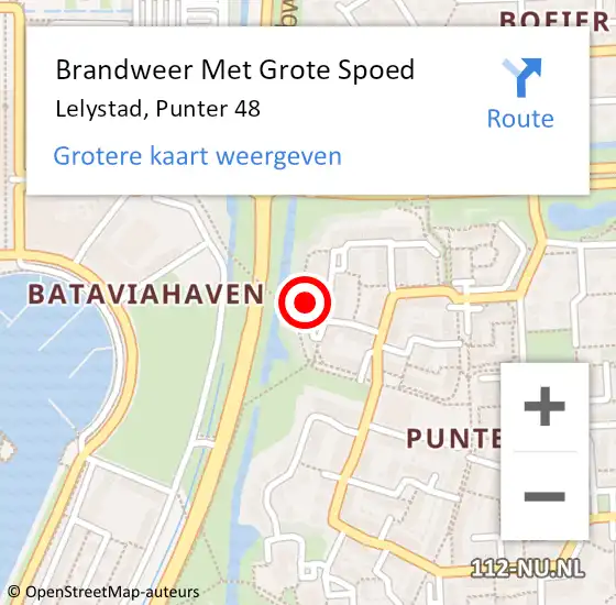 Locatie op kaart van de 112 melding: Brandweer Met Grote Spoed Naar Lelystad, Punter 48 op 17 maart 2024 17:18