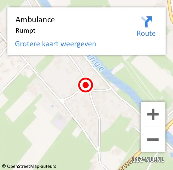 Locatie op kaart van de 112 melding: Ambulance Rumpt op 17 maart 2024 18:13