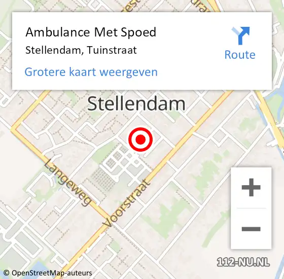 Locatie op kaart van de 112 melding: Ambulance Met Spoed Naar Stellendam, Tuinstraat op 17 maart 2024 20:03