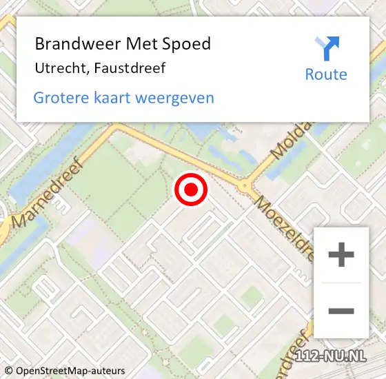 Locatie op kaart van de 112 melding: Brandweer Met Spoed Naar Utrecht, Faustdreef op 17 maart 2024 21:36