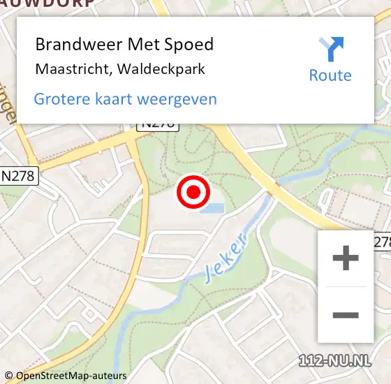 Locatie op kaart van de 112 melding: Brandweer Met Spoed Naar Maastricht, Waldeckpark op 17 maart 2024 22:18