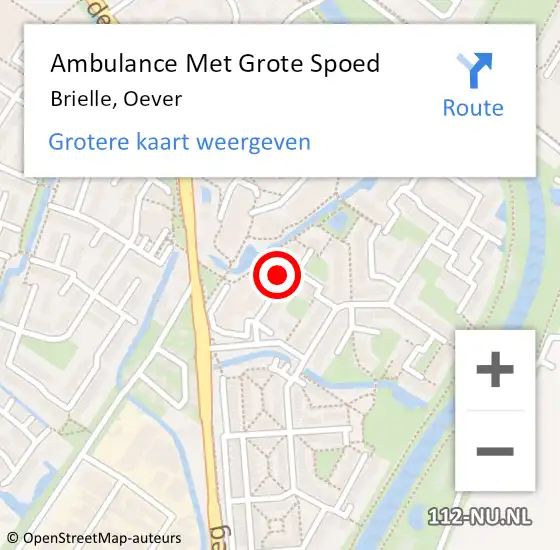 Locatie op kaart van de 112 melding: Ambulance Met Grote Spoed Naar Brielle, Oever op 17 maart 2024 22:54