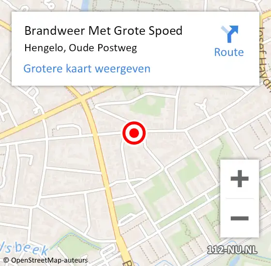 Locatie op kaart van de 112 melding: Brandweer Met Grote Spoed Naar Hengelo, Oude Postweg op 17 maart 2024 23:11