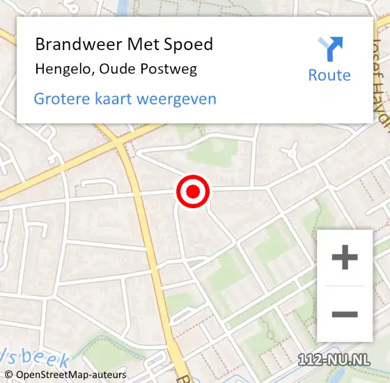 Locatie op kaart van de 112 melding: Brandweer Met Spoed Naar Hengelo, Oude Postweg op 17 maart 2024 23:51