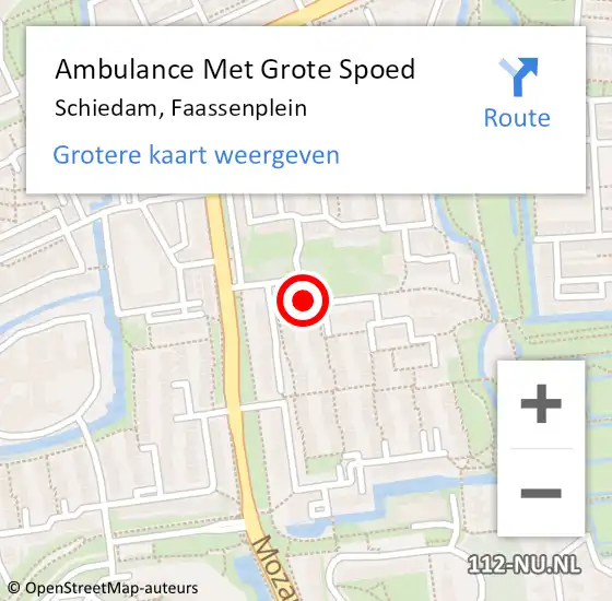 Locatie op kaart van de 112 melding: Ambulance Met Grote Spoed Naar Schiedam, Faassenplein op 18 maart 2024 01:21