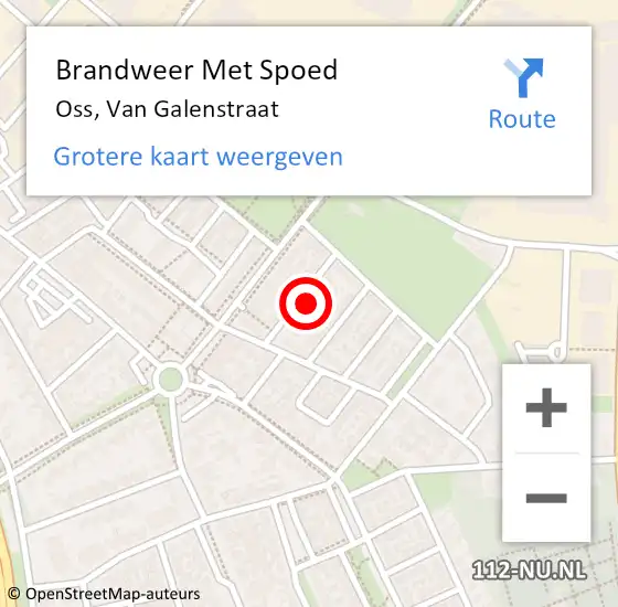 Locatie op kaart van de 112 melding: Brandweer Met Spoed Naar Oss, Van Galenstraat op 18 maart 2024 03:20