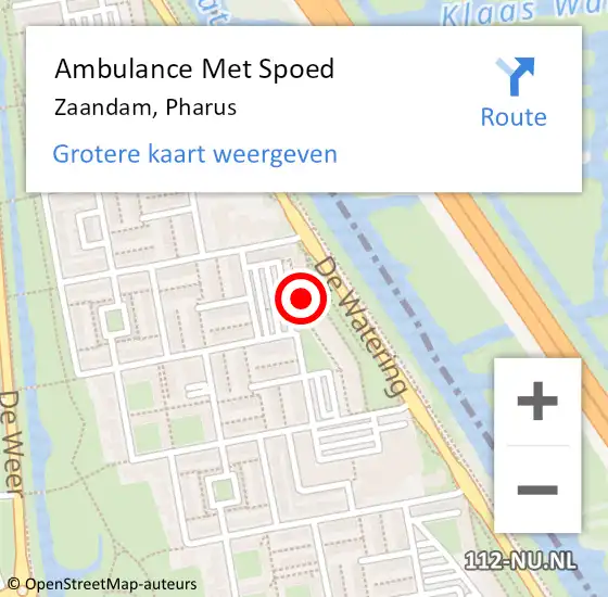 Locatie op kaart van de 112 melding: Ambulance Met Spoed Naar Zaandam, Pharus op 18 maart 2024 04:56