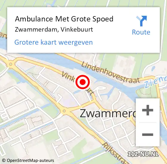Locatie op kaart van de 112 melding: Ambulance Met Grote Spoed Naar Zwammerdam, Vinkebuurt op 18 maart 2024 07:42