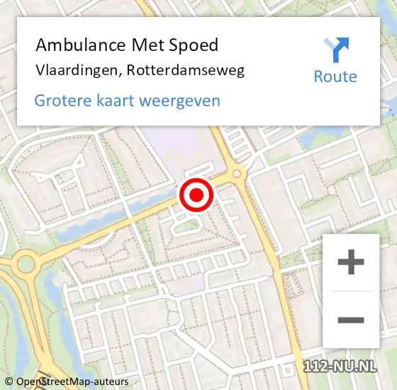 Locatie op kaart van de 112 melding: Ambulance Met Spoed Naar Vlaardingen, Rotterdamseweg op 18 maart 2024 07:57