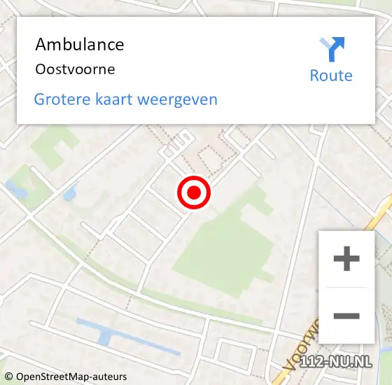Locatie op kaart van de 112 melding: Ambulance Oostvoorne op 18 maart 2024 08:08