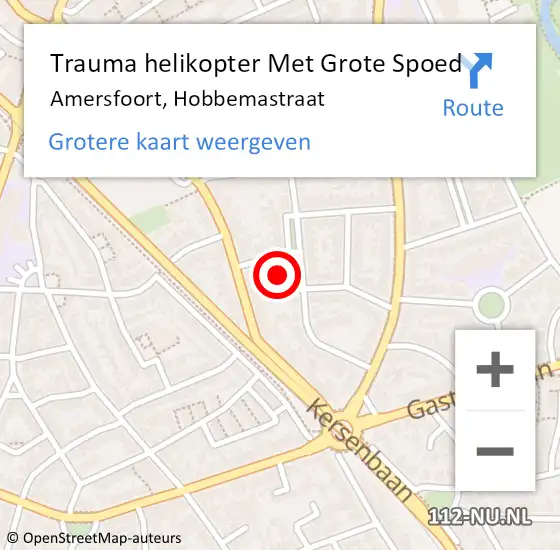 Locatie op kaart van de 112 melding: Trauma helikopter Met Grote Spoed Naar Amersfoort, Hobbemastraat op 18 maart 2024 08:59