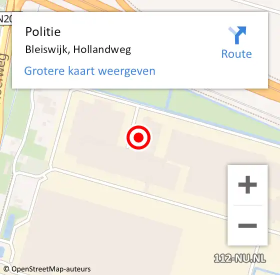 Locatie op kaart van de 112 melding: Politie Bleiswijk, Hollandweg op 18 maart 2024 09:22