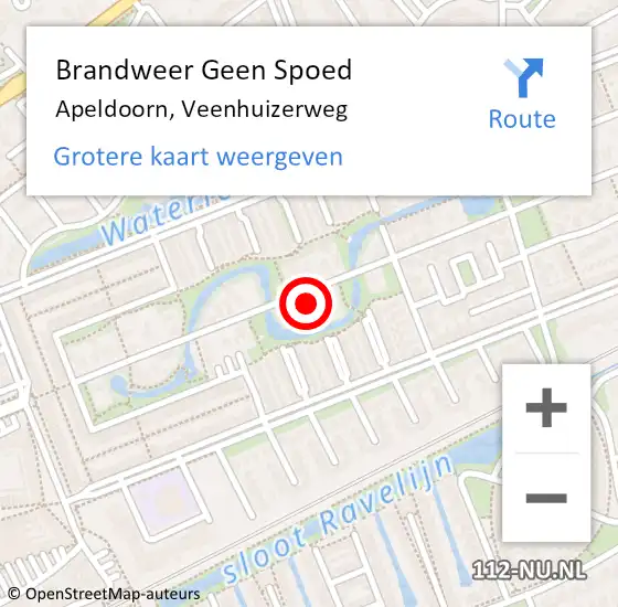 Locatie op kaart van de 112 melding: Brandweer Geen Spoed Naar Apeldoorn, Veenhuizerweg op 18 maart 2024 09:53