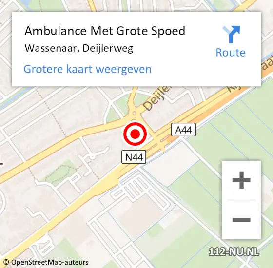 Locatie op kaart van de 112 melding: Ambulance Met Grote Spoed Naar Wassenaar, Deijlerweg op 18 maart 2024 09:56