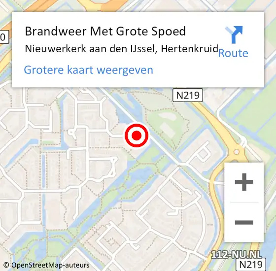 Locatie op kaart van de 112 melding: Brandweer Met Grote Spoed Naar Nieuwerkerk aan den IJssel, Hertenkruid op 18 maart 2024 10:17