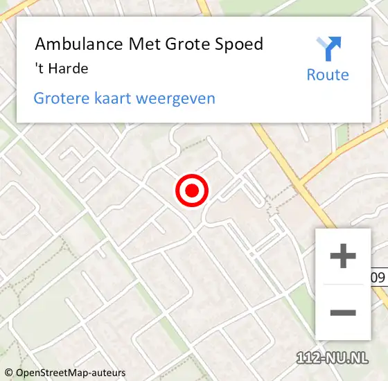Locatie op kaart van de 112 melding: Ambulance Met Grote Spoed Naar 't Harde op 18 maart 2024 11:00