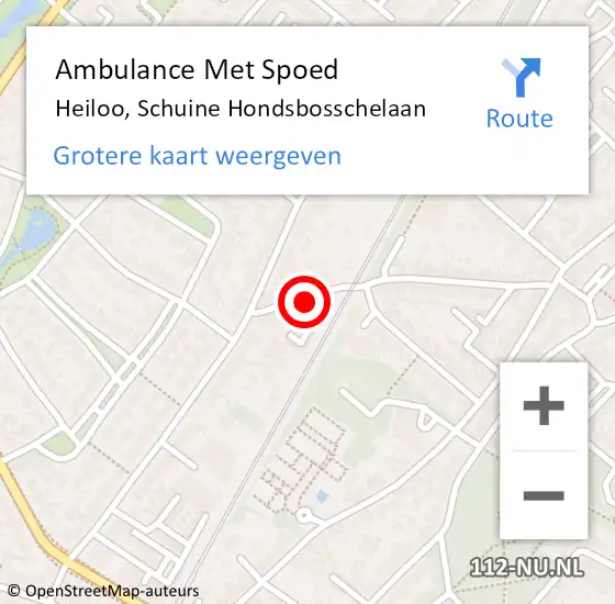 Locatie op kaart van de 112 melding: Ambulance Met Spoed Naar Heiloo, Schuine Hondsbosschelaan op 18 maart 2024 11:22