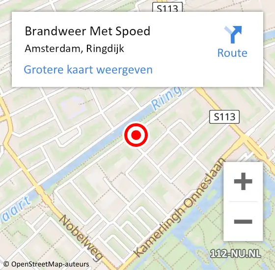 Locatie op kaart van de 112 melding: Brandweer Met Spoed Naar Amsterdam, Ringdijk op 18 maart 2024 11:51