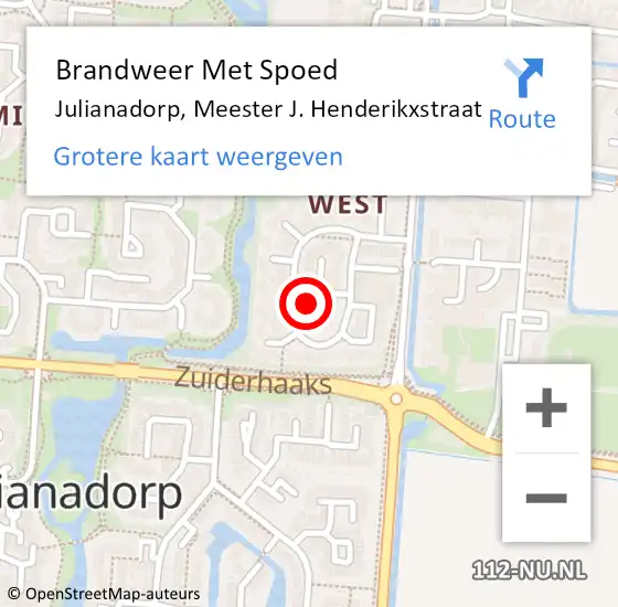 Locatie op kaart van de 112 melding: Brandweer Met Spoed Naar Julianadorp, Meester J. Henderikxstraat op 18 maart 2024 12:11