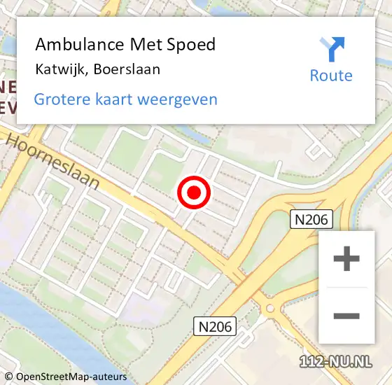 Locatie op kaart van de 112 melding: Ambulance Met Spoed Naar Katwijk, Boerslaan op 18 maart 2024 12:30