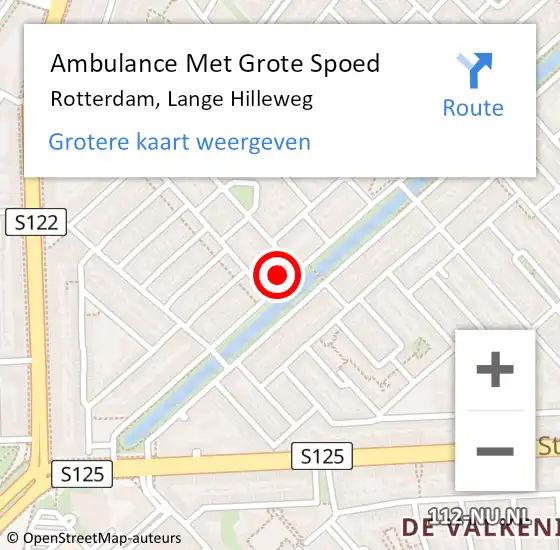 Locatie op kaart van de 112 melding: Ambulance Met Grote Spoed Naar Rotterdam, Lange Hilleweg op 18 maart 2024 13:27