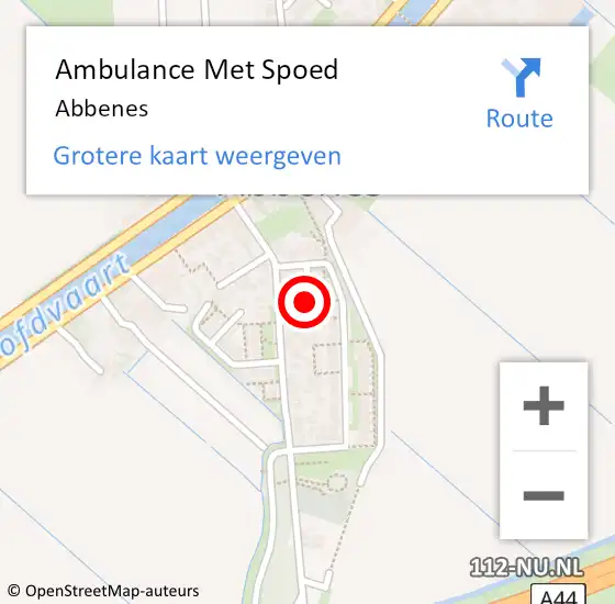 Locatie op kaart van de 112 melding: Ambulance Met Spoed Naar Abbenes op 18 maart 2024 13:31