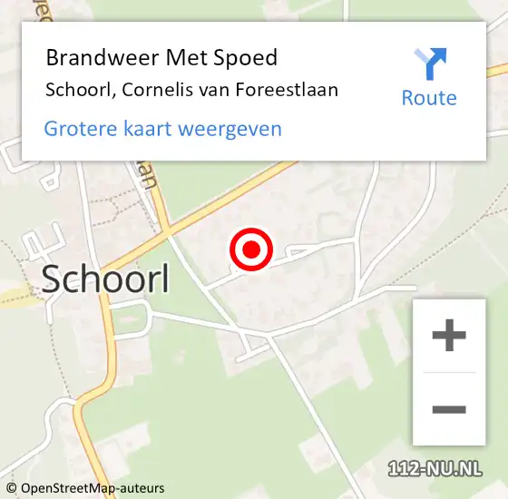 Locatie op kaart van de 112 melding: Brandweer Met Spoed Naar Schoorl, Cornelis van Foreestlaan op 18 maart 2024 13:45