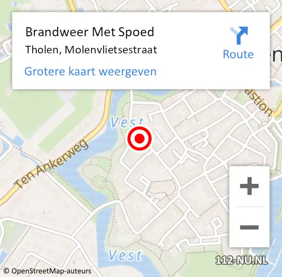 Locatie op kaart van de 112 melding: Brandweer Met Spoed Naar Tholen, Molenvlietsestraat op 18 maart 2024 13:48