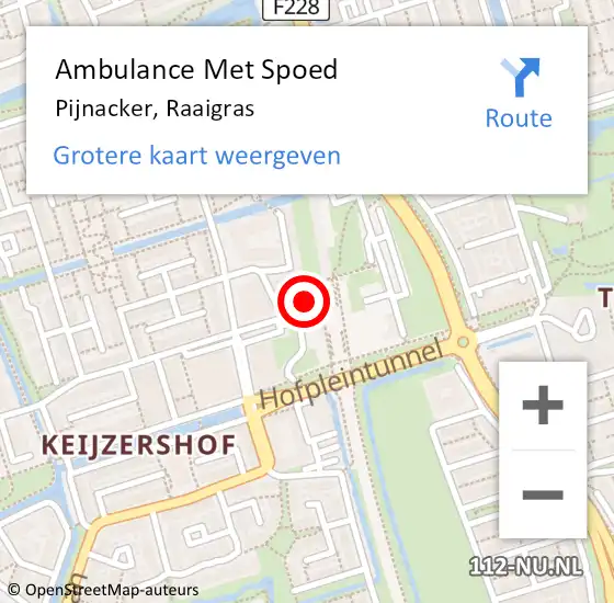 Locatie op kaart van de 112 melding: Ambulance Met Spoed Naar Pijnacker, Raaigras op 18 maart 2024 15:24