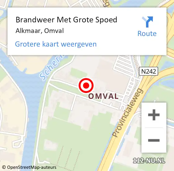 Locatie op kaart van de 112 melding: Brandweer Met Grote Spoed Naar Alkmaar, Omval op 18 maart 2024 16:46