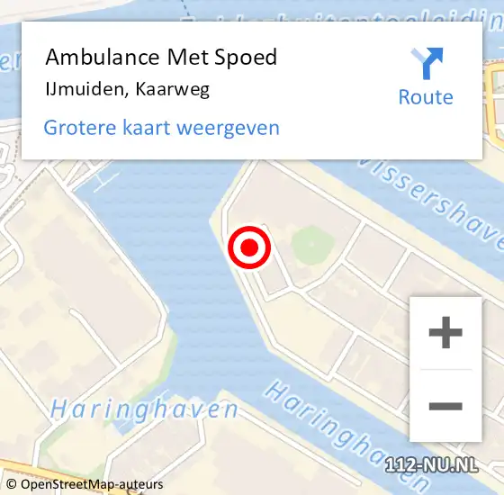 Locatie op kaart van de 112 melding: Ambulance Met Spoed Naar IJmuiden, Kaarweg op 18 maart 2024 18:32