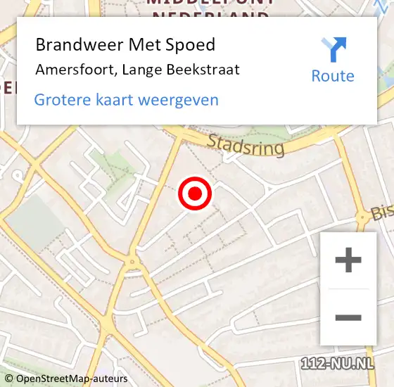 Locatie op kaart van de 112 melding: Brandweer Met Spoed Naar Amersfoort, Lange Beekstraat op 18 maart 2024 19:22