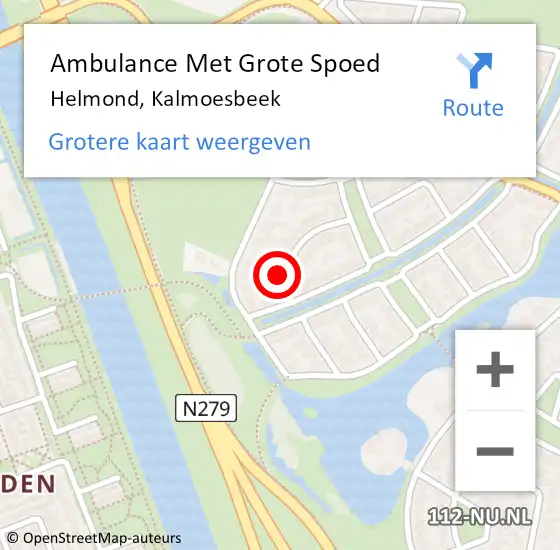 Locatie op kaart van de 112 melding: Ambulance Met Grote Spoed Naar Helmond, Kalmoesbeek op 29 september 2014 15:13