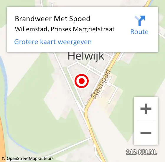 Locatie op kaart van de 112 melding: Brandweer Met Spoed Naar Willemstad, Prinses Margrietstraat op 18 maart 2024 21:08