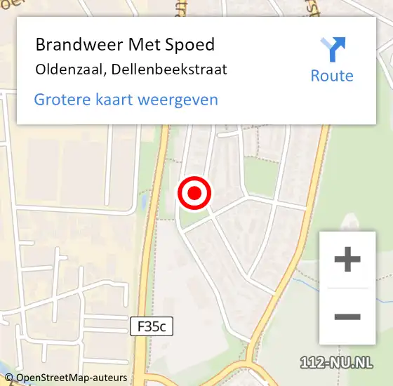 Locatie op kaart van de 112 melding: Brandweer Met Spoed Naar Oldenzaal, Dellenbeekstraat op 18 maart 2024 22:46