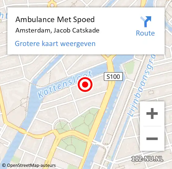Locatie op kaart van de 112 melding: Ambulance Met Spoed Naar Amsterdam, Jacob Catskade op 18 maart 2024 23:29
