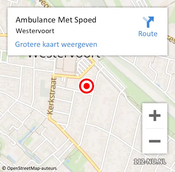 Locatie op kaart van de 112 melding: Ambulance Met Spoed Naar Westervoort op 18 maart 2024 23:30