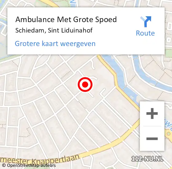 Locatie op kaart van de 112 melding: Ambulance Met Grote Spoed Naar Schiedam, Sint Liduinahof op 19 maart 2024 01:24