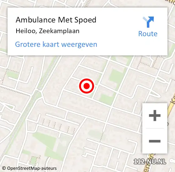 Locatie op kaart van de 112 melding: Ambulance Met Spoed Naar Heiloo, Zeekamplaan op 19 maart 2024 05:18